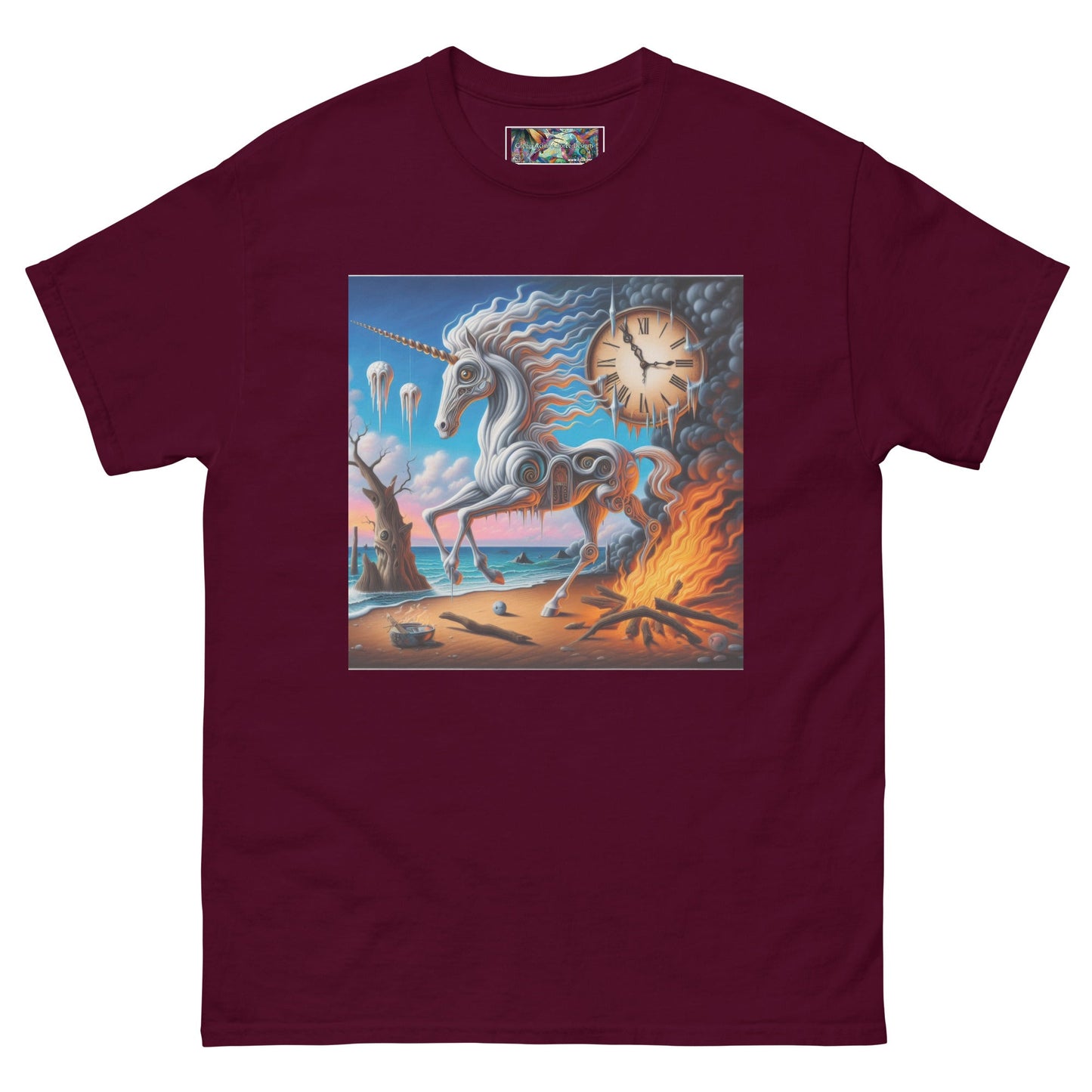 Unicorn in the style of Dali Unisex classic tee by Gregg Acini Adoree Designs - Gregg Acini Adoree Designs - Tee Shirt