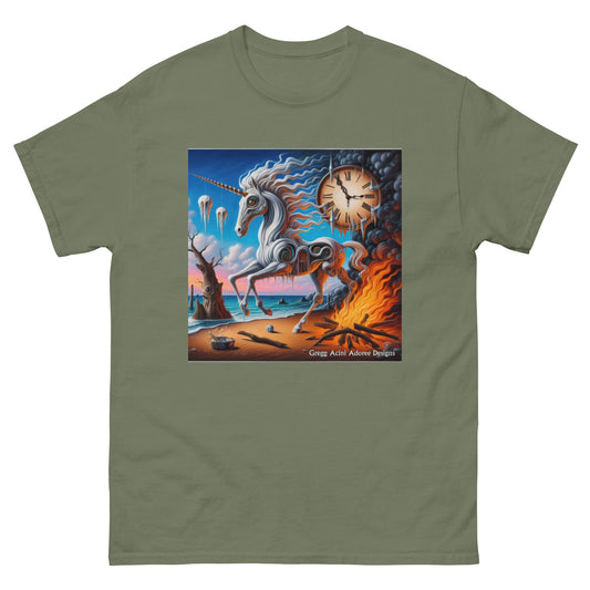 Unicorn in the style of Dali Unisex classic tee by Gregg Acini Adoree Designs - Gregg Acini Adoree Designs - Tee Shirt