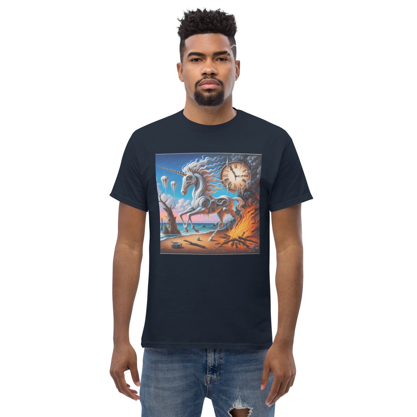 Unicorn in the style of Dali Unisex classic tee by Gregg Acini Adoree Designs - Gregg Acini Adoree Designs - Tee Shirt