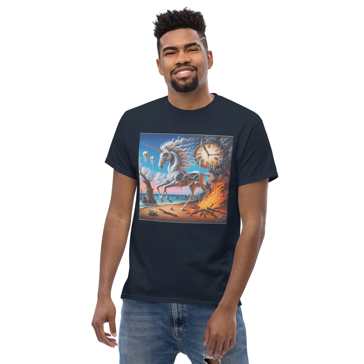 Unicorn in the style of Dali Unisex classic tee by Gregg Acini Adoree Designs - Gregg Acini Adoree Designs - Tee Shirt