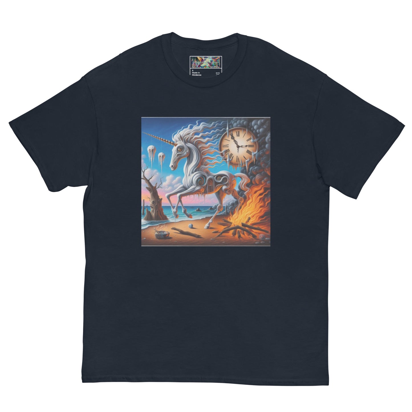 Unicorn in the style of Dali Unisex classic tee by Gregg Acini Adoree Designs - Gregg Acini Adoree Designs - Tee Shirt