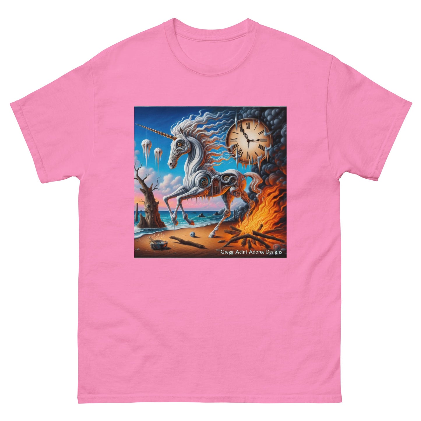 Unicorn in the style of Dali Unisex classic tee by Gregg Acini Adoree Designs - Gregg Acini Adoree Designs - Tee Shirt