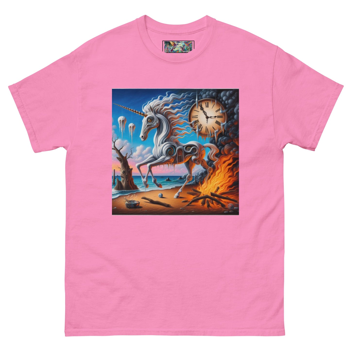 Unicorn in the style of Dali Unisex classic tee by Gregg Acini Adoree Designs - Gregg Acini Adoree Designs - Tee Shirt