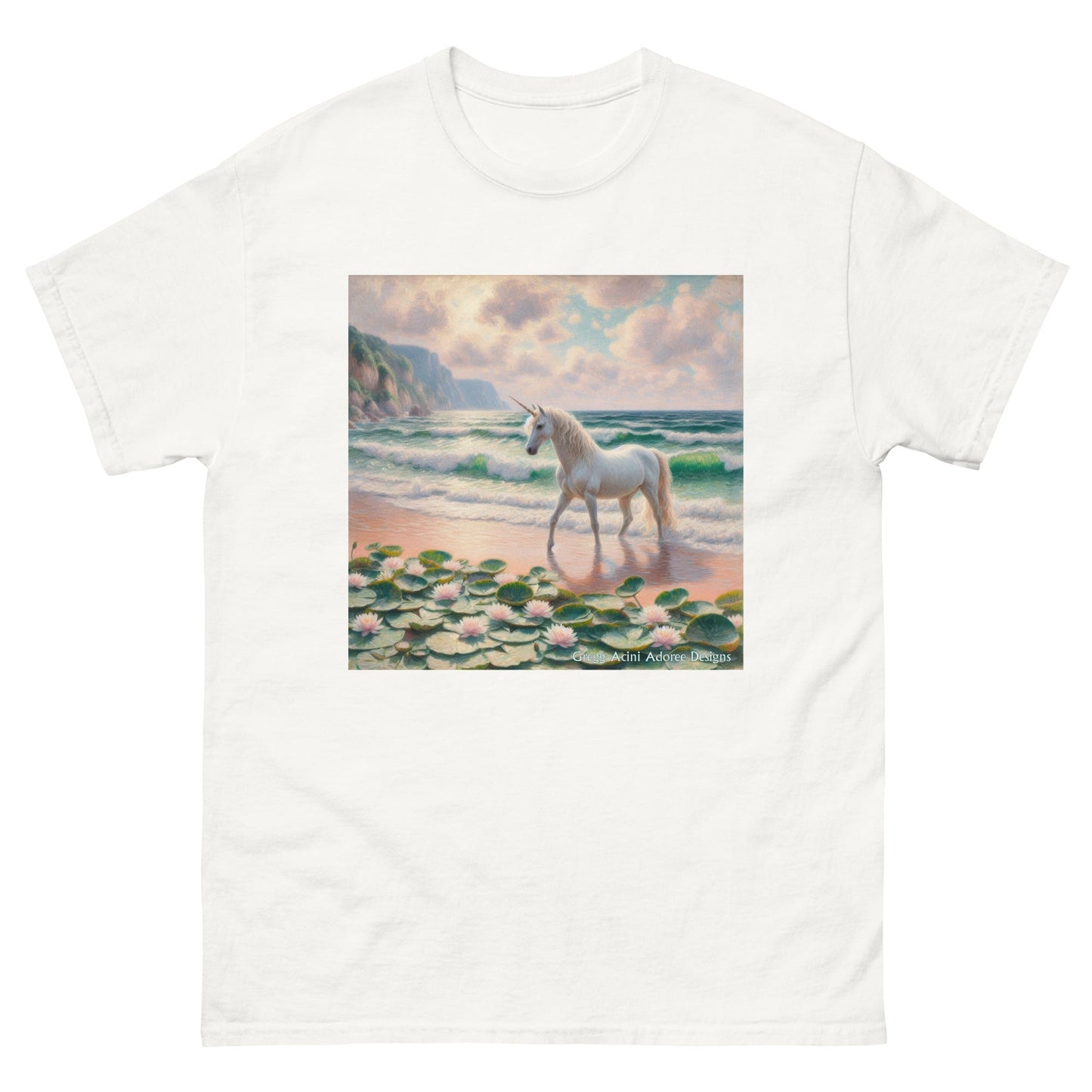 Unicorn near the Ocean Unisex classic tee by Gregg Acini Adoree Designs - Gregg Acini Adoree Designs - Tank Top