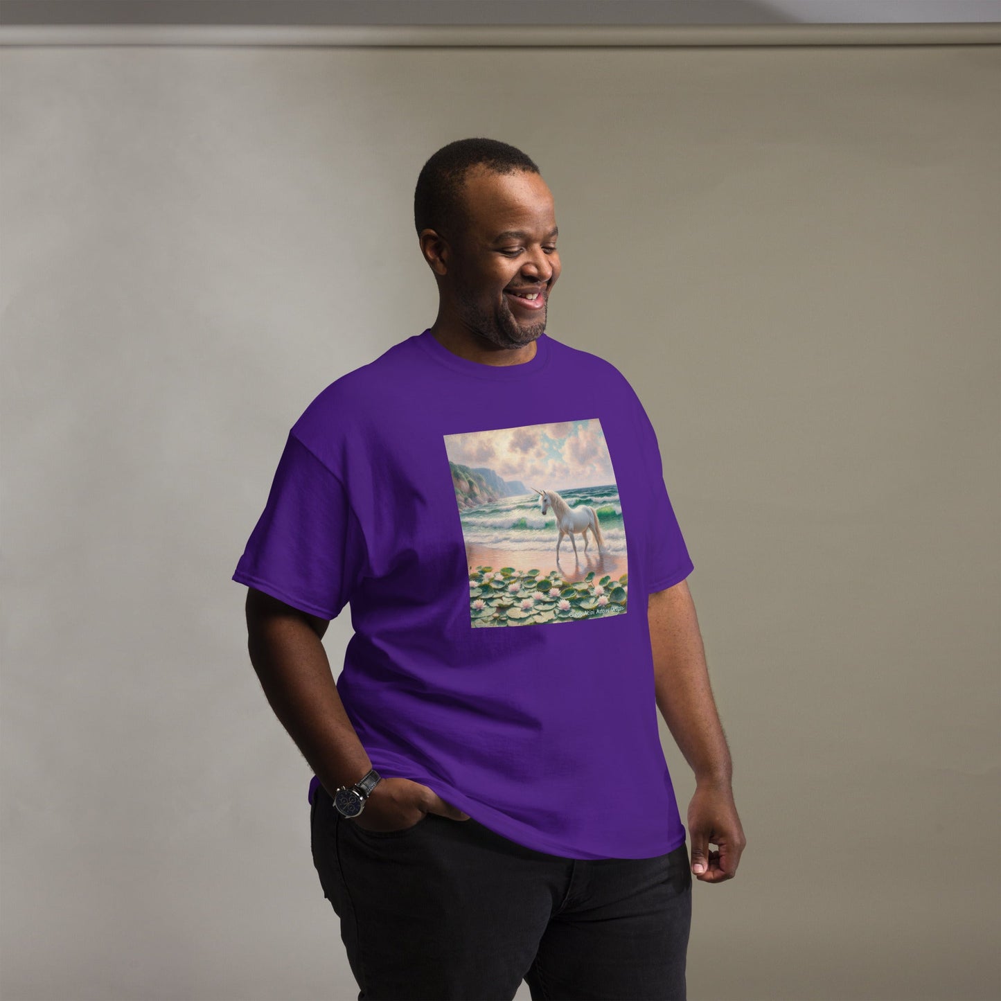 Unicorn near the Ocean Unisex classic tee by Gregg Acini Adoree Designs - Gregg Acini Adoree Designs - Tank Top