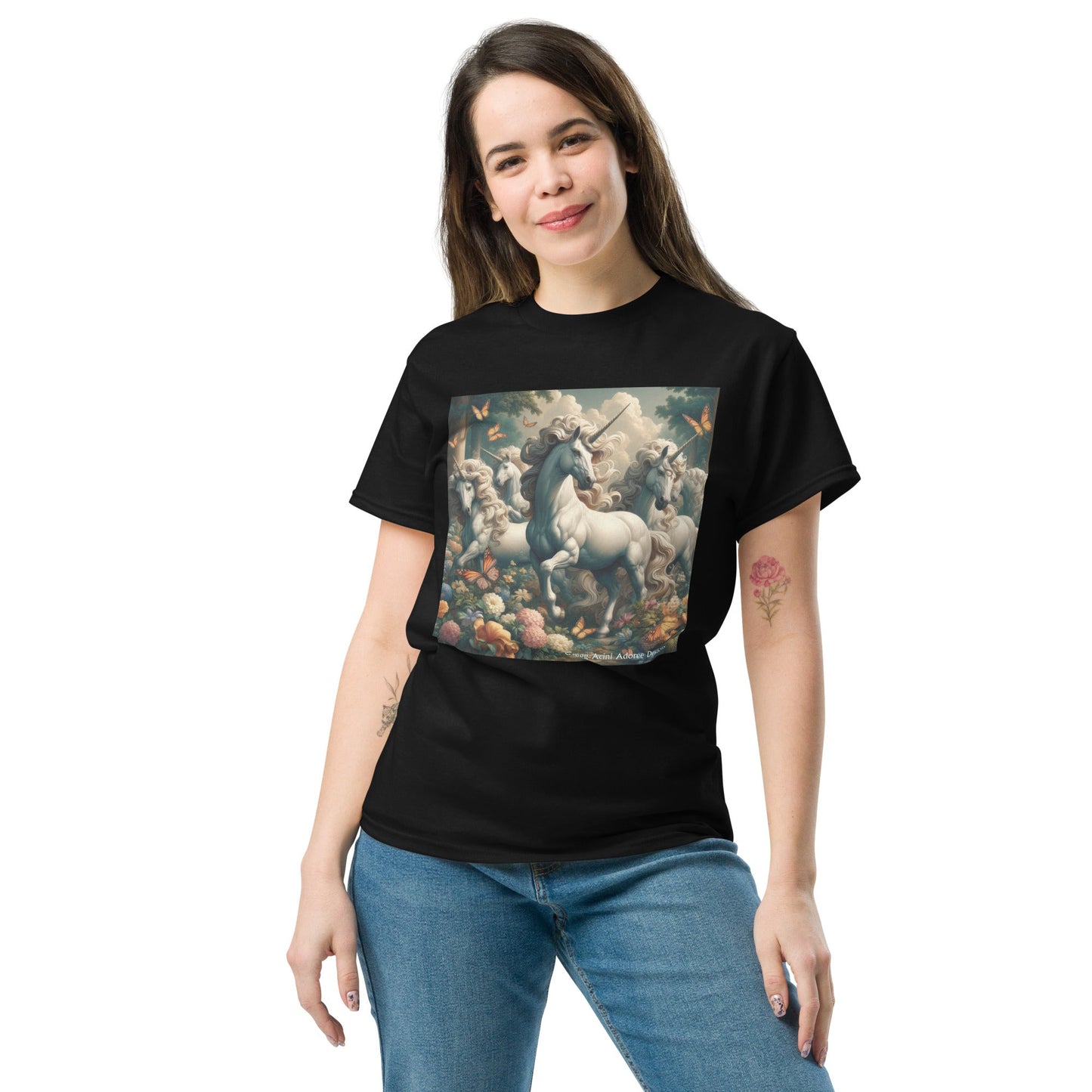Unicorns and Butterflies Unisex classic tee by Gregg Acini Adoree Designs - Gregg Acini Adoree Designs - Tee Shirt