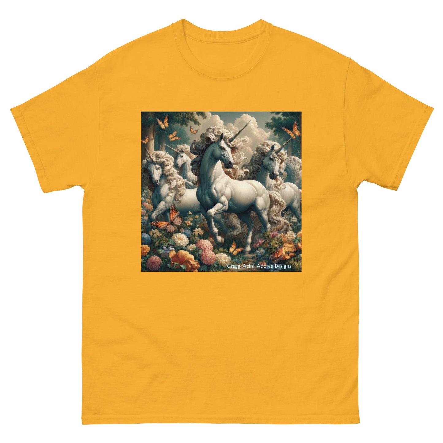 Unicorns and Butterflies Unisex classic tee by Gregg Acini Adoree Designs - Gregg Acini Adoree Designs - Tee Shirt