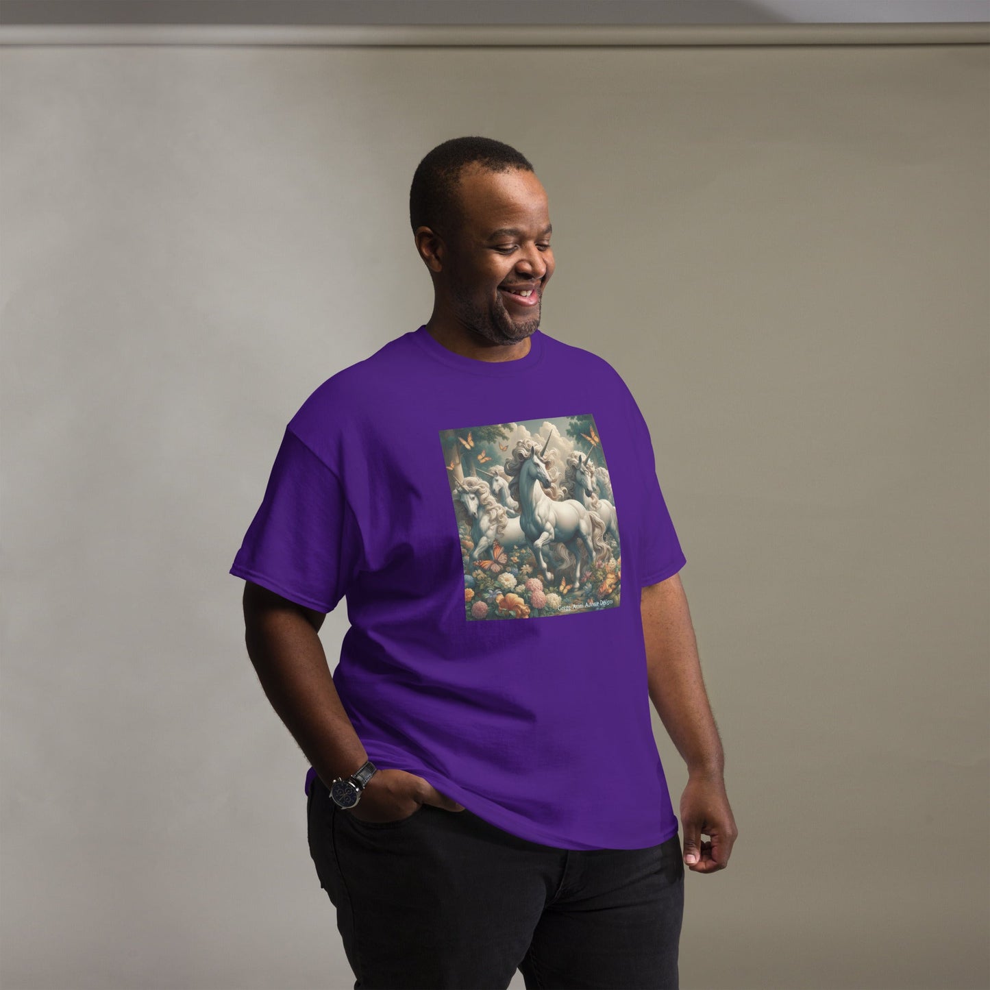 Unicorns and Butterflies Unisex classic tee by Gregg Acini Adoree Designs - Gregg Acini Adoree Designs - Tee Shirt
