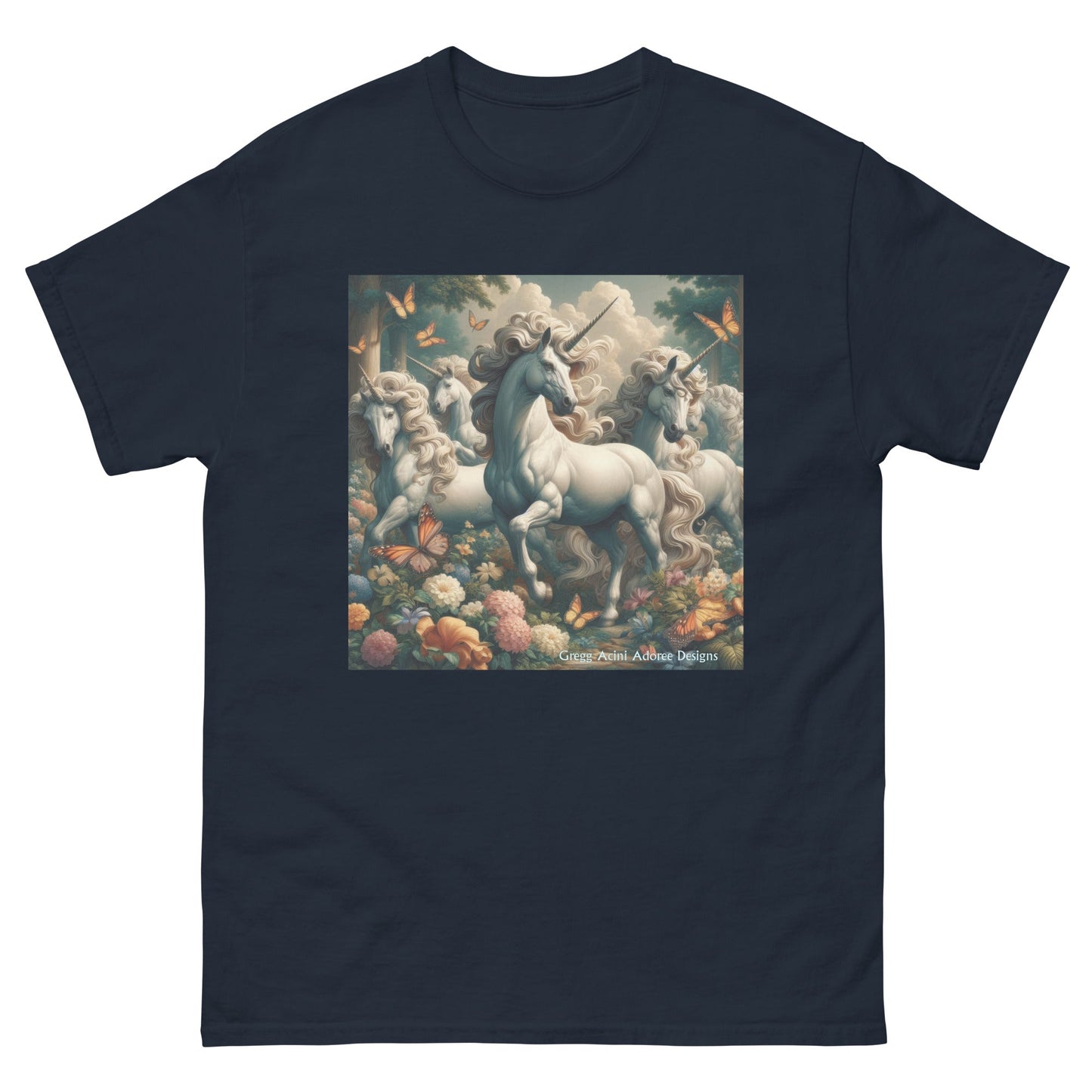 Unicorns and Butterflies Unisex classic tee by Gregg Acini Adoree Designs - Gregg Acini Adoree Designs - Tee Shirt