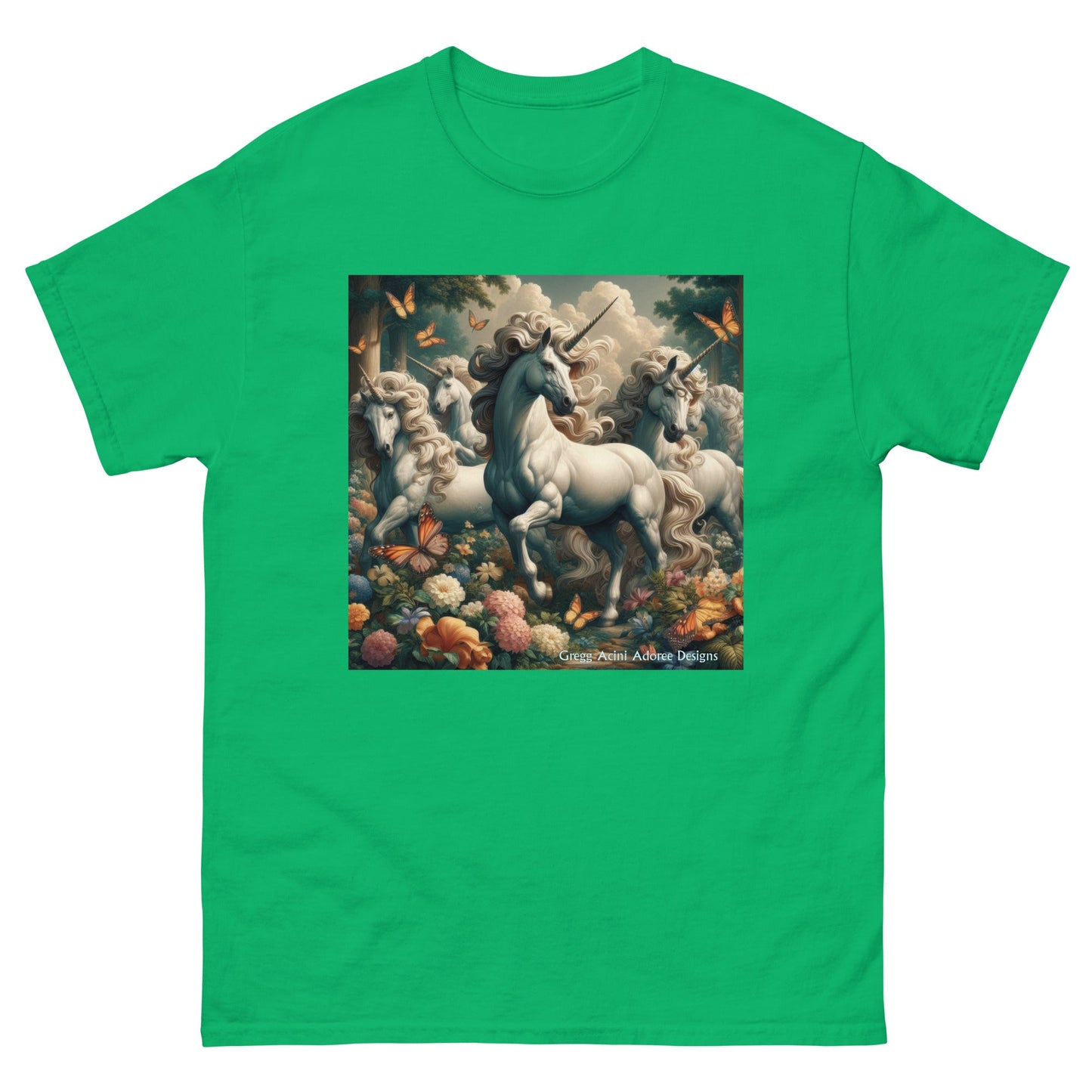 Unicorns and Butterflies Unisex classic tee by Gregg Acini Adoree Designs - Gregg Acini Adoree Designs - Tee Shirt