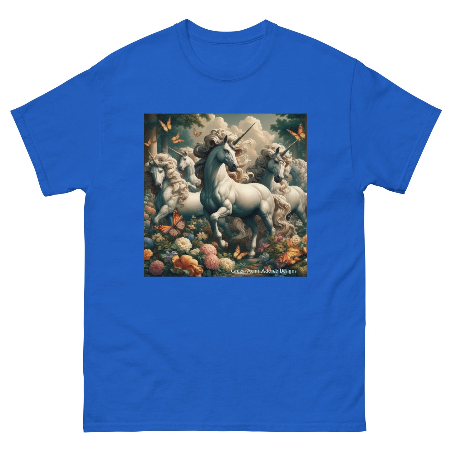 Unicorns and Butterflies Unisex classic tee by Gregg Acini Adoree Designs - Gregg Acini Adoree Designs - Tee Shirt