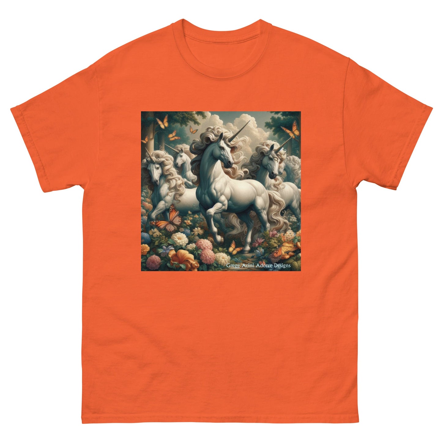 Unicorns and Butterflies Unisex classic tee by Gregg Acini Adoree Designs - Gregg Acini Adoree Designs - Tee Shirt