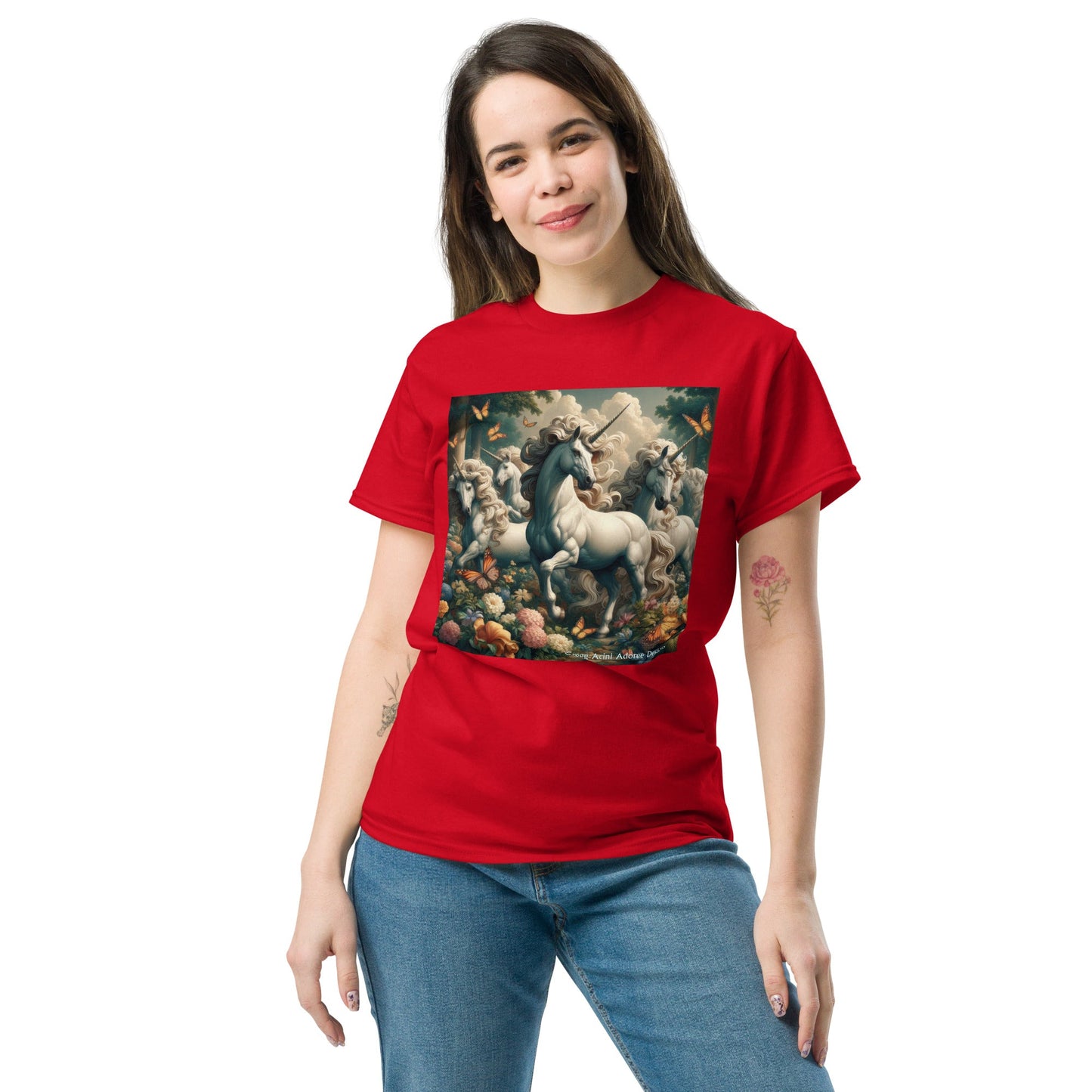 Unicorns and Butterflies Unisex classic tee by Gregg Acini Adoree Designs - Gregg Acini Adoree Designs - Tee Shirt