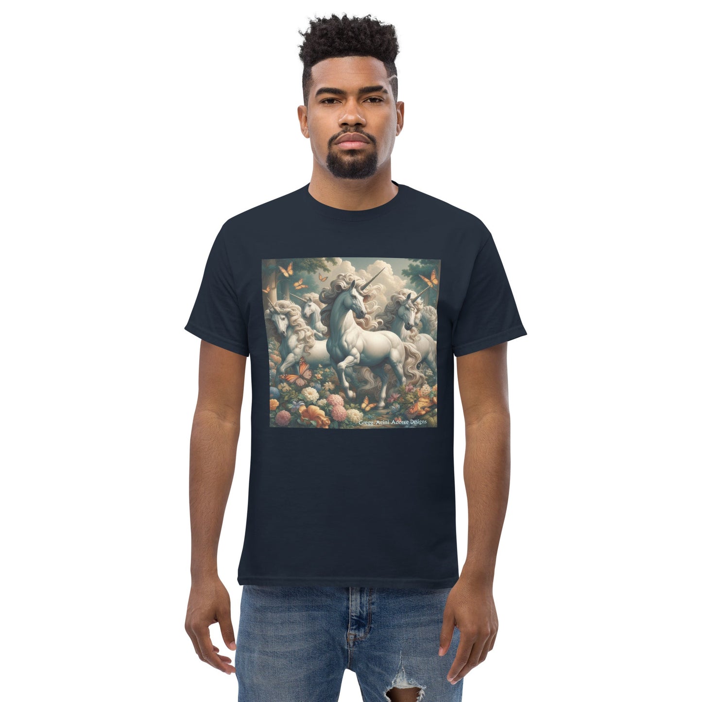 Unicorns and Butterflies Unisex classic tee by Gregg Acini Adoree Designs - Gregg Acini Adoree Designs - Tee Shirt