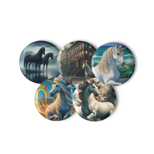 Unicorns Set of pin buttons - Gregg Acini Adoree Designs - Pin Buttons