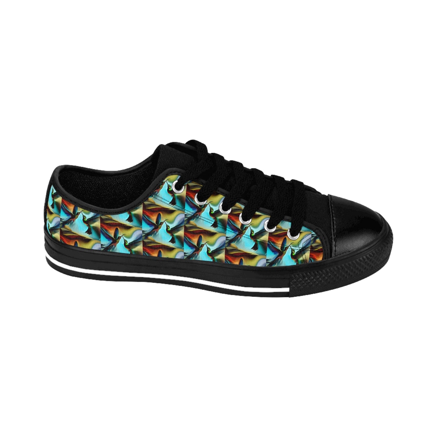 Vibrant Hummingbird Pattern Women's Sneakers - Stylish, Comfortable Footwear for Everyday Adventures - Gregg Acini Adoree Designs - Shoes
