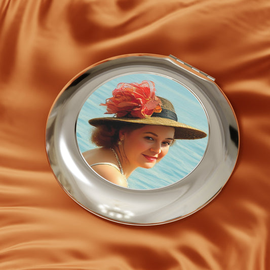 Vintage Travel Mirror with Paige by the Lake Design by Gregg Acini Adoree Designs - Gregg Acini Adoree Designs - Accessories