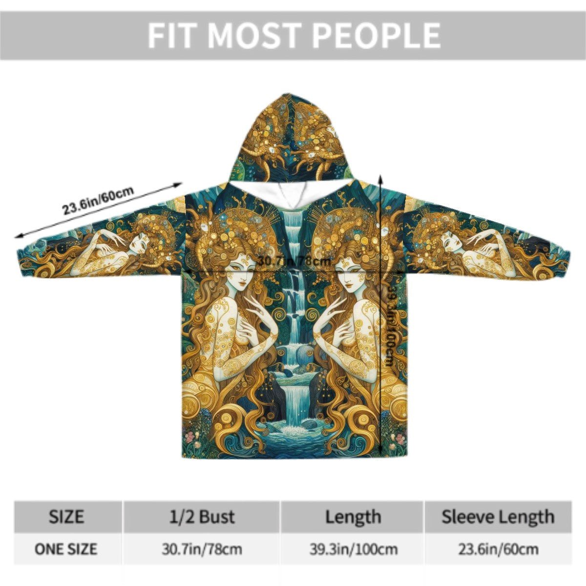 Water Nymphs Adult Blanket Hoodie - Gregg Acini Adoree Designs - Hooded Blanket