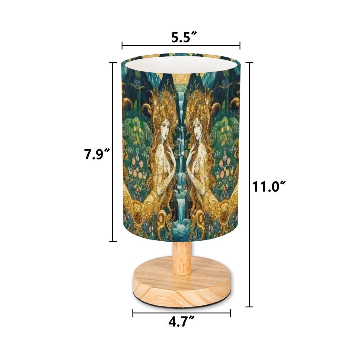 Water Nymphs Cylindrical Table Lamp - Gregg Acini Adoree Designs - Lamp