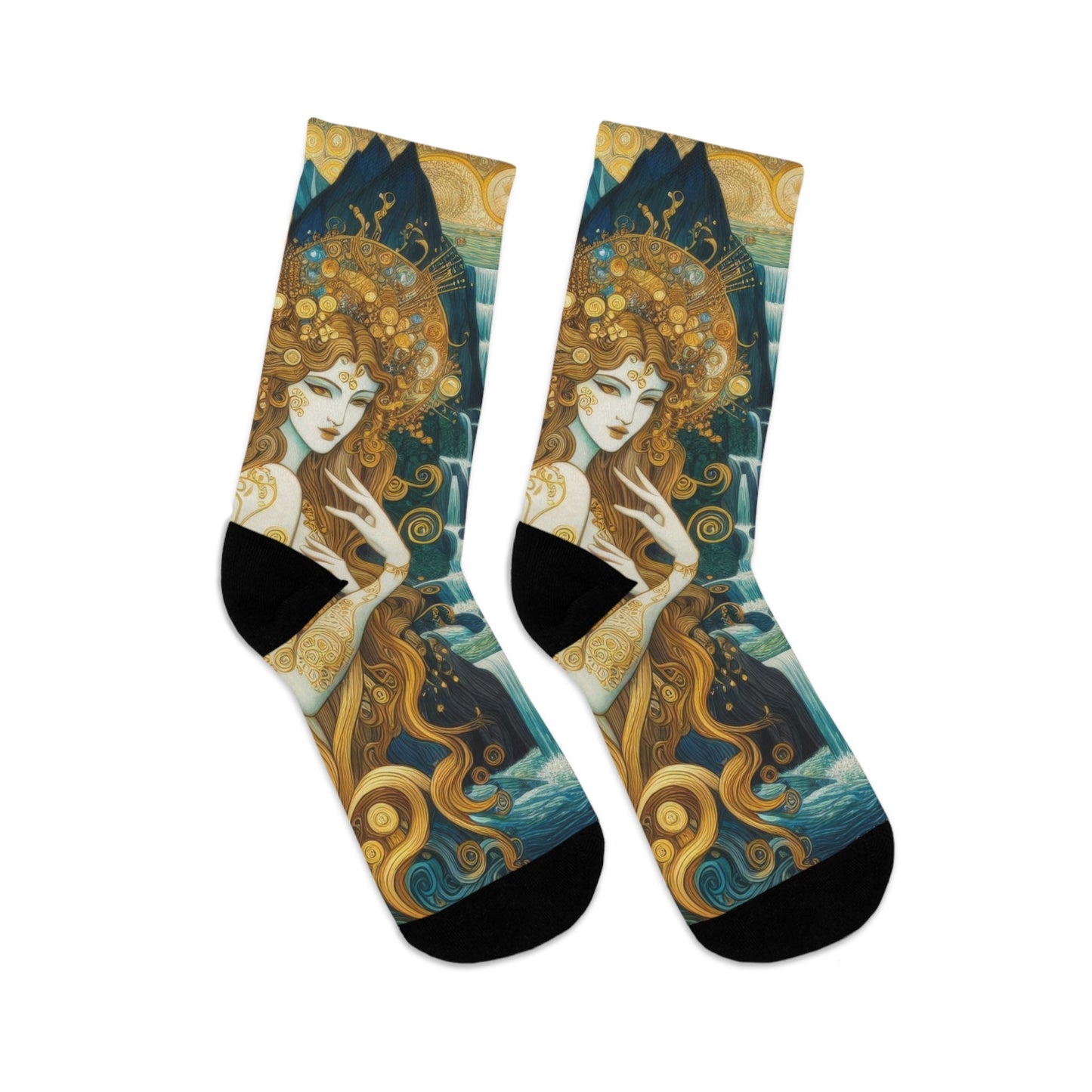 Water Nymphs Eco - Friendly Art Socks - Artistic Recycled Poly Socks - Gregg Acini Adoree Designs - All Over Prints
