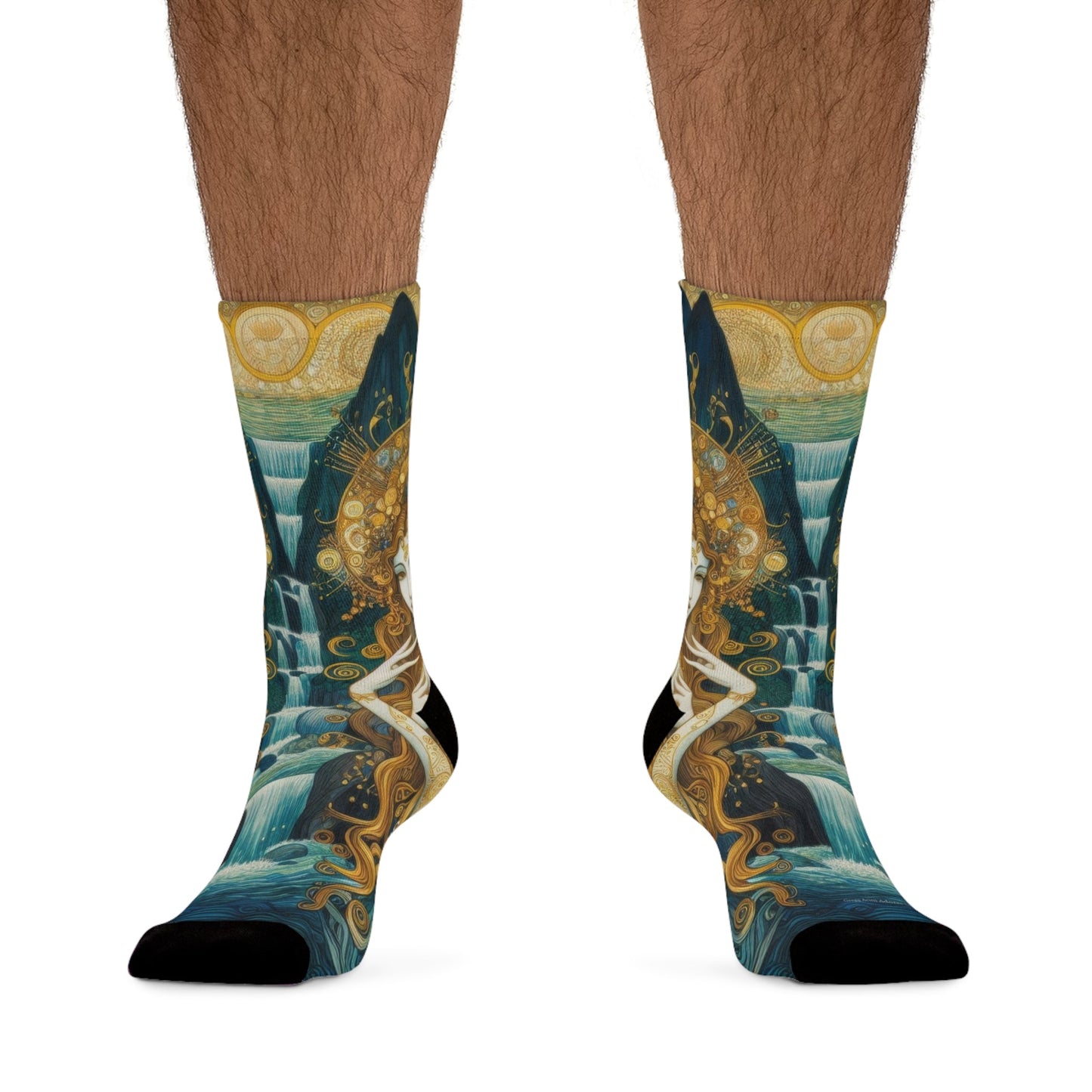 Water Nymphs Eco - Friendly Art Socks - Artistic Recycled Poly Socks - Gregg Acini Adoree Designs - All Over Prints