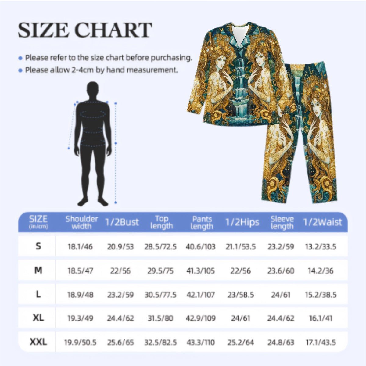Water Nymphs Long Sleeved Pajamas for Men Set - Gregg Acini Adoree Designs - Men's Pajamas