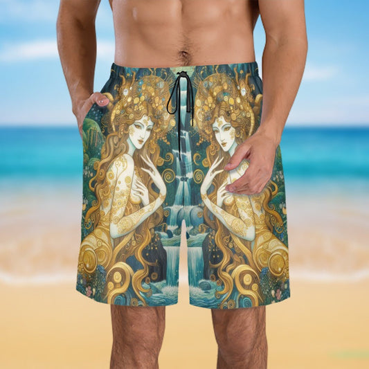 Water Nymphs Men's Beach Shorts - Gregg Acini Adoree Designs - Swimsuit