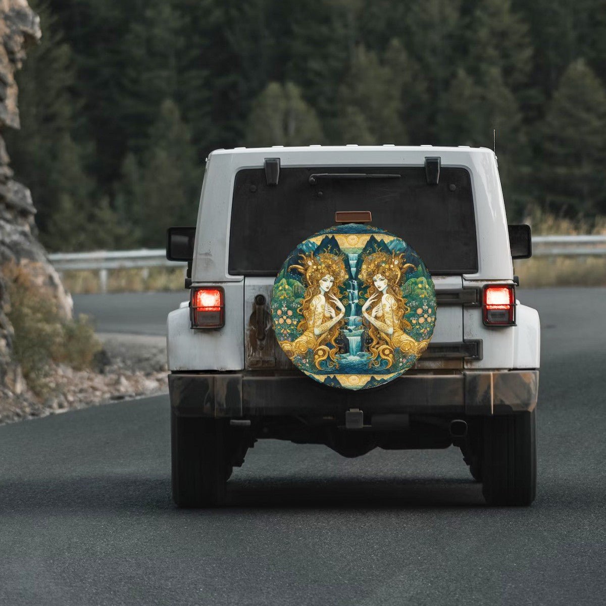 Water Nymphs Thickened Spare Tire Cover - Gregg Acini Adoree Designs - Spare Tire Cover