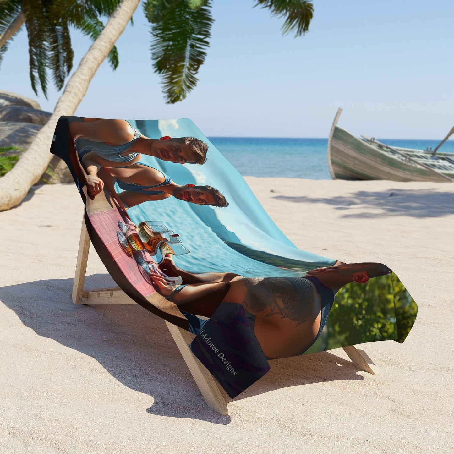 Welcoming Friends Vibrant Beach Towel - Summer Vibes with Friends - Gregg Acini Adoree Designs - Towel