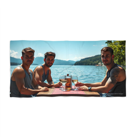 Welcoming Friends Vibrant Beach Towel - Summer Vibes with Friends - Gregg Acini Adoree Designs - Towel