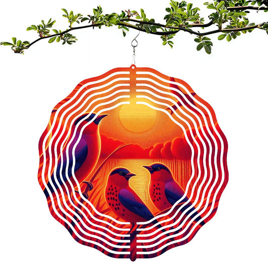 Wind Spinner 3D Metal Hanging Ornament (Made in USA) - Gregg Acini Adoree Designs - Garden Decor