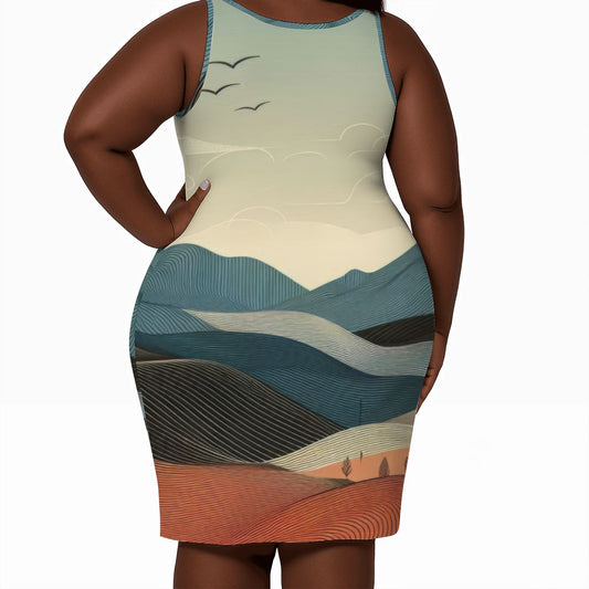 Women's Plus Size Sleeveless Dress - Gregg Acini Adoree Designs - Dress