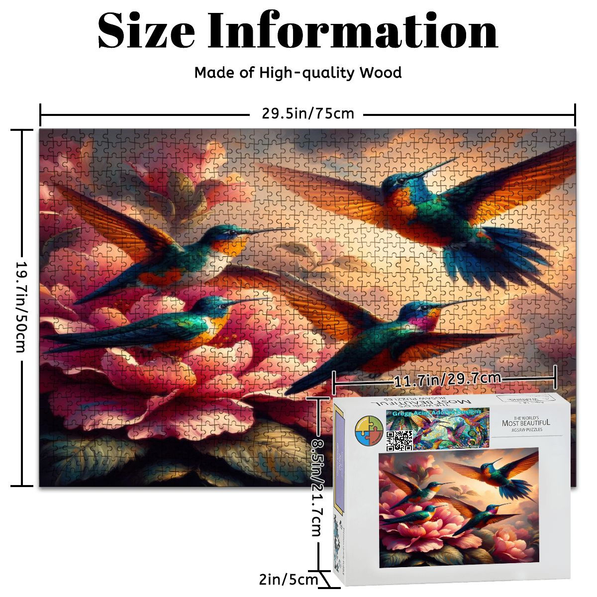 Wooden Jigsaw Puzzles 1000 pcs (Horizontal) - Gregg Acini Adoree Designs - Jigsaw Puzzle
