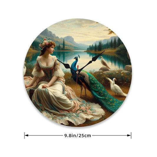 Wooden Round Wall Clock 9.8"x9.8" (Made in USA) - Gregg Acini Adoree Designs - Wall Clock