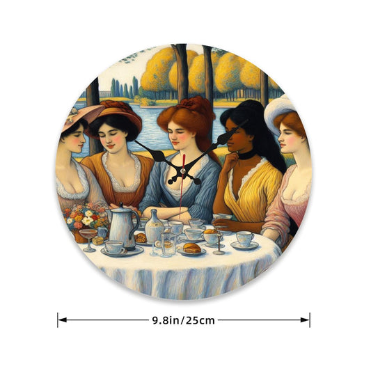 Wooden Round Wall Clock 9.8"x9.8" (Made in USA) - Gregg Acini Adoree Designs - Wall Clock