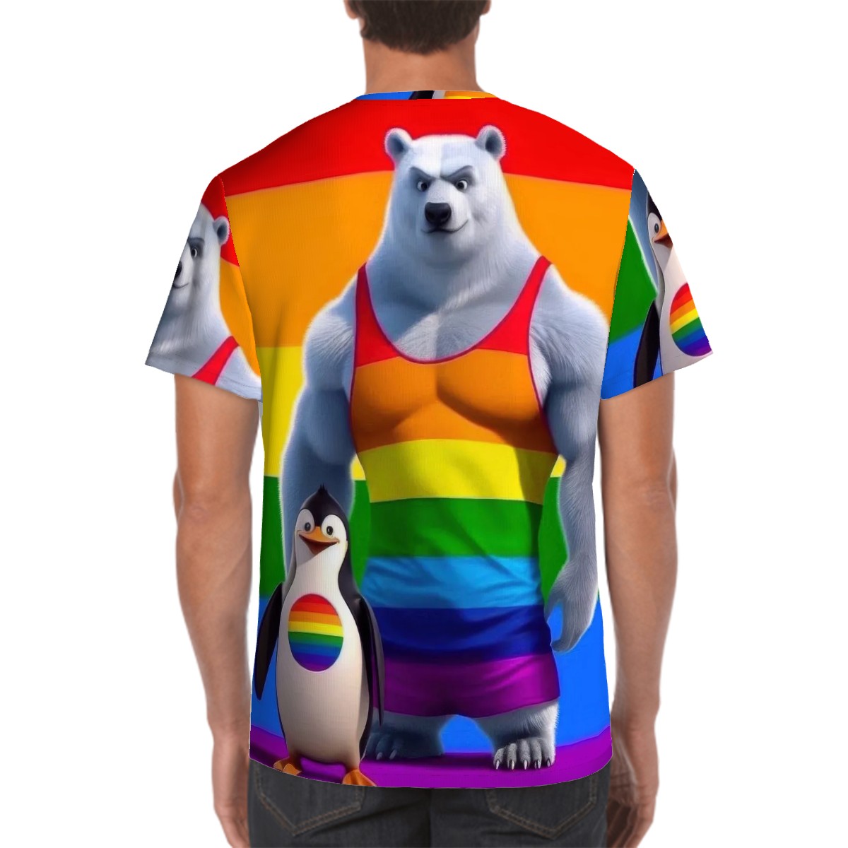 Proud Bear and Penguin Short-Sleeve T-Shirt