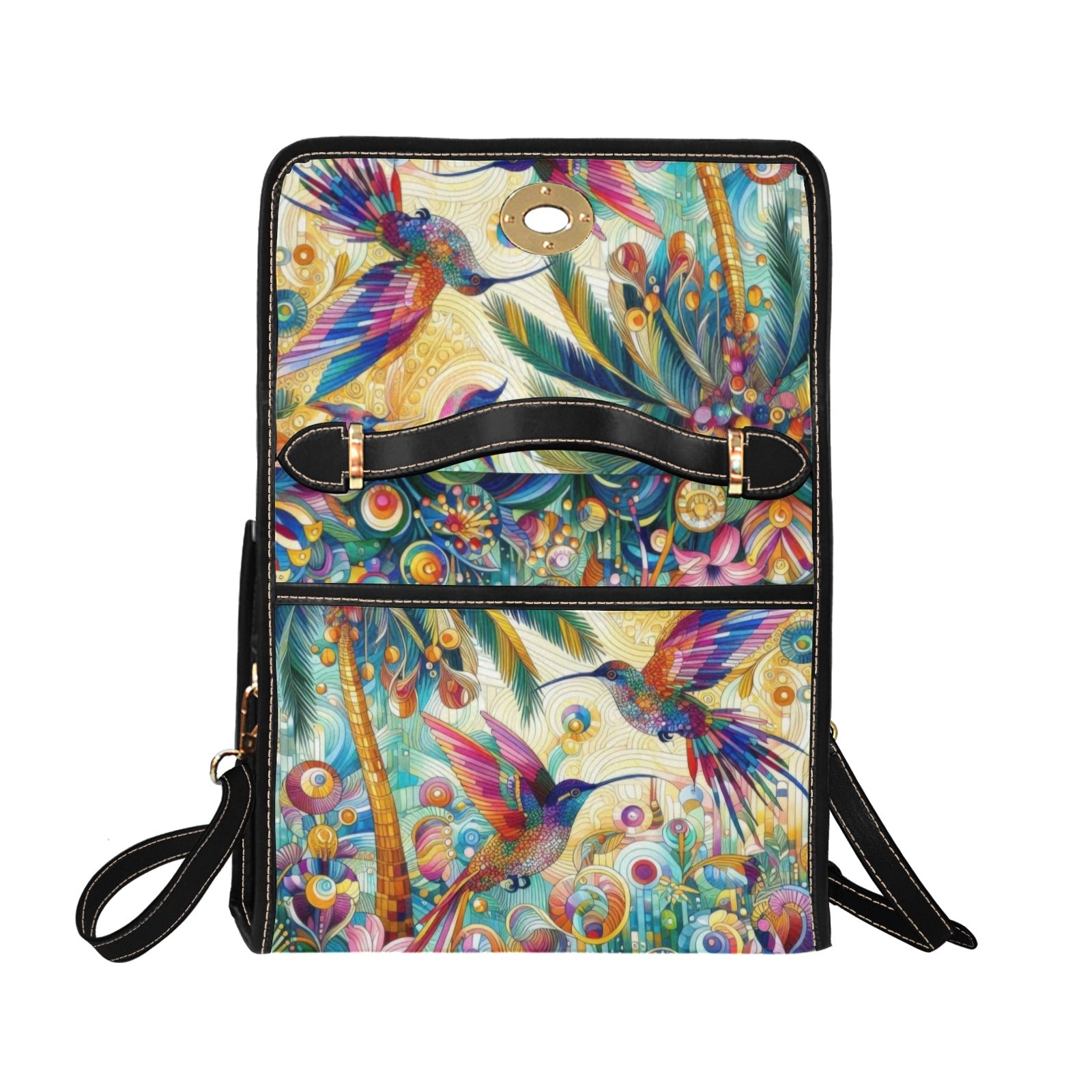 Tropical Hummingbirds Satchel Waterproof Canvas Bag