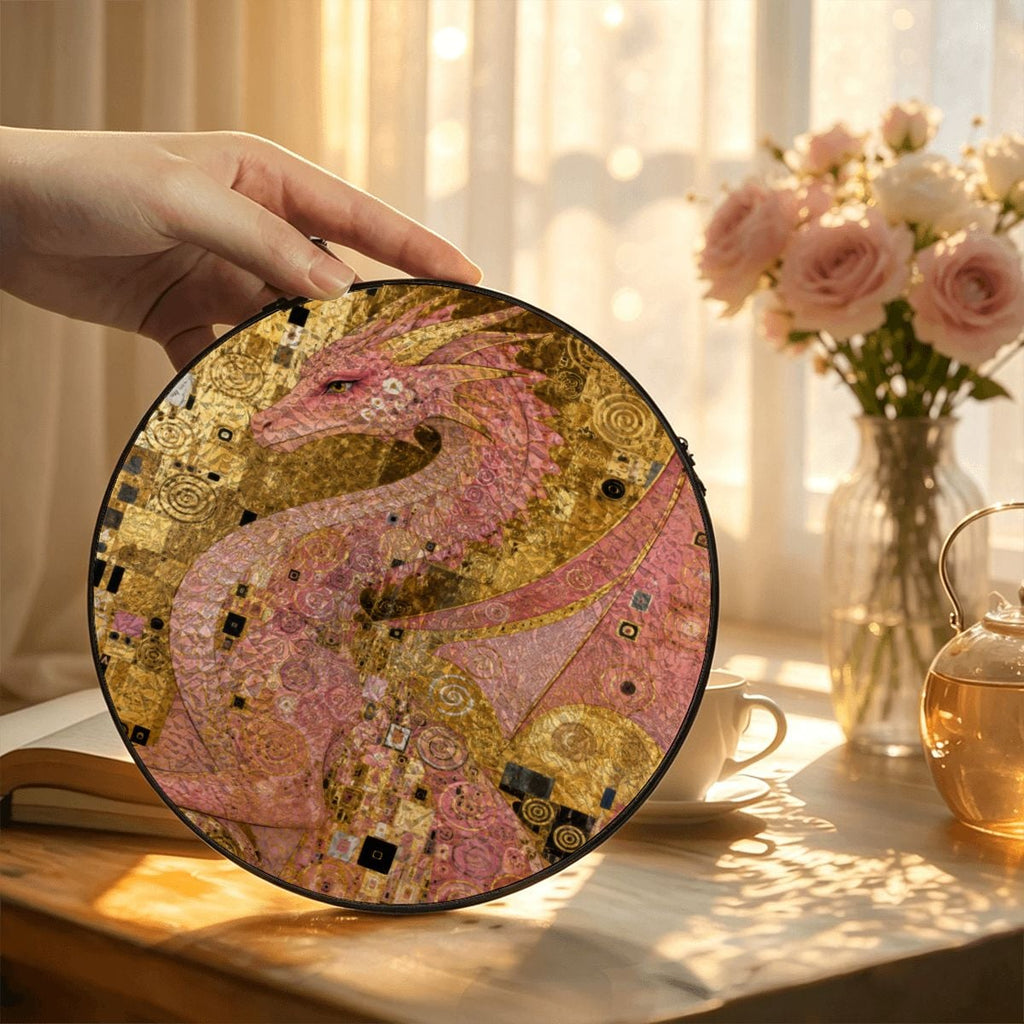 Pink Dragon Stained Glass Effect Suncatcher Window Hanging (Made in USA)