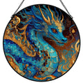 Cobalt Stained Glass Effect Suncatcher Window Hanging (Made in USA)