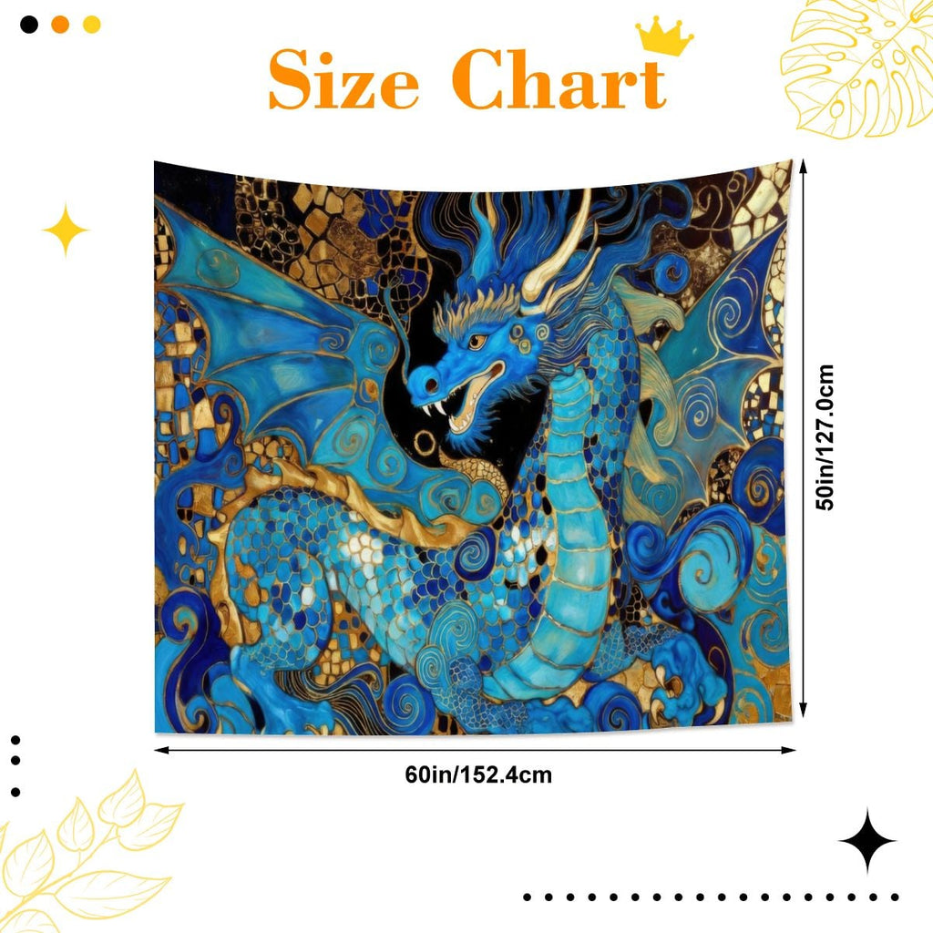 Teal Dragon Tapestry (6:5) (Made in USA)
