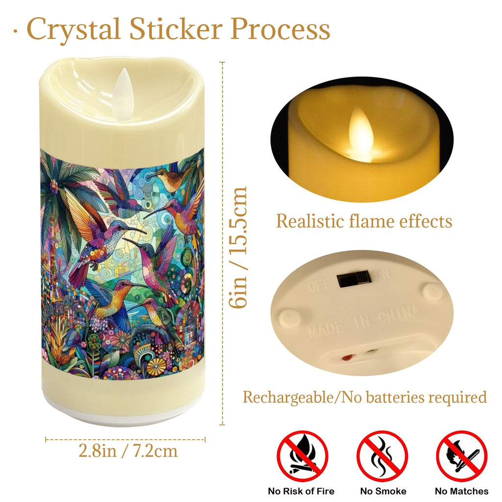 Hummingbird Kaleidoscope Flameless LED Candle