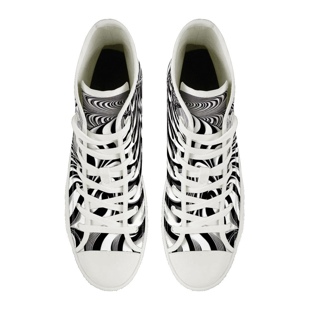 Psychedelic Wave Unisex High Top Canvas Shoes (women's sizes)