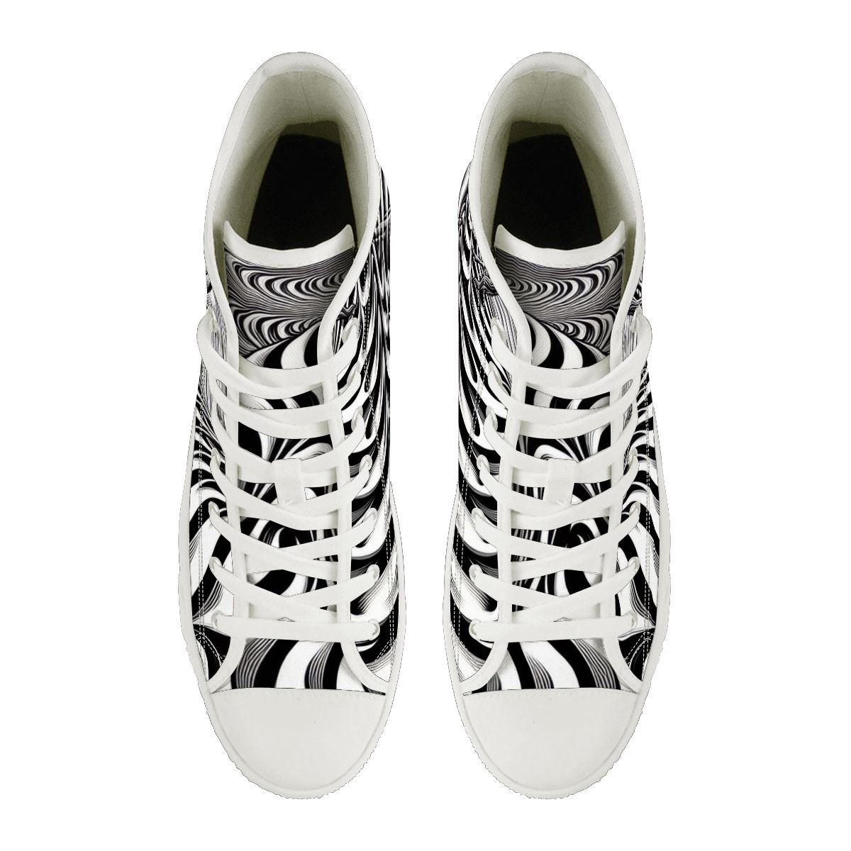 Psychedelic Wave Unisex High Top Canvas Shoes (women's sizes)