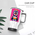 Travel Coffee Mug with Handle (14oz) Made in USA - Multiple Designs