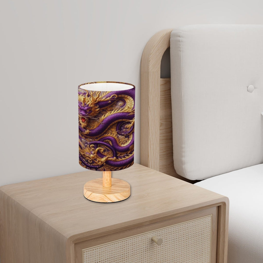 Purple Dragon Cylindrical Table Lamp