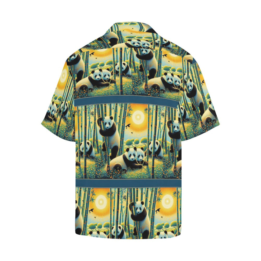 Panda Family Hawaiian Shirt without pocket
