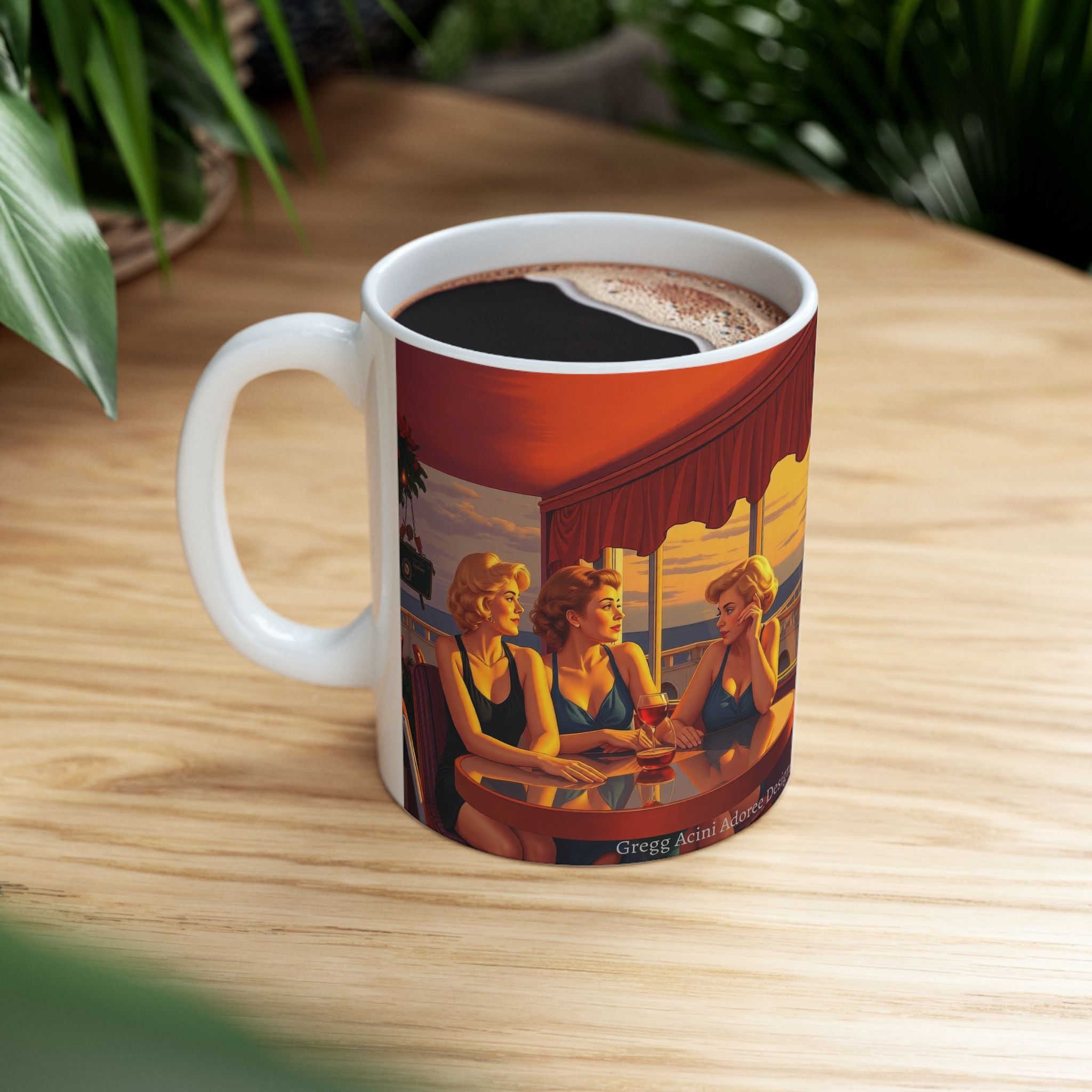 Glamorous Friends Ceramic Mug by Gregg Acini Adoree Designs