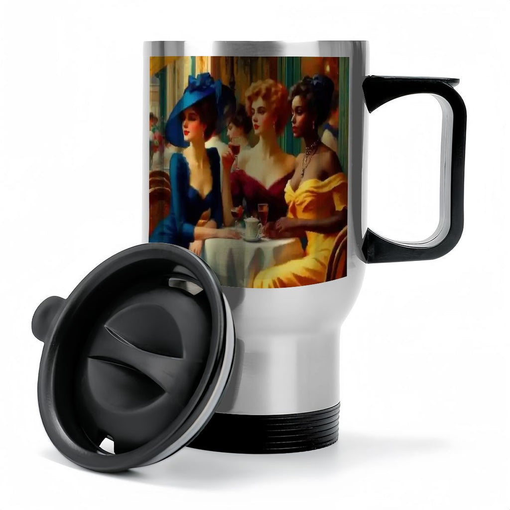 Travel Coffee Mug with Handle (14oz) Made in USA - Multiple Designs