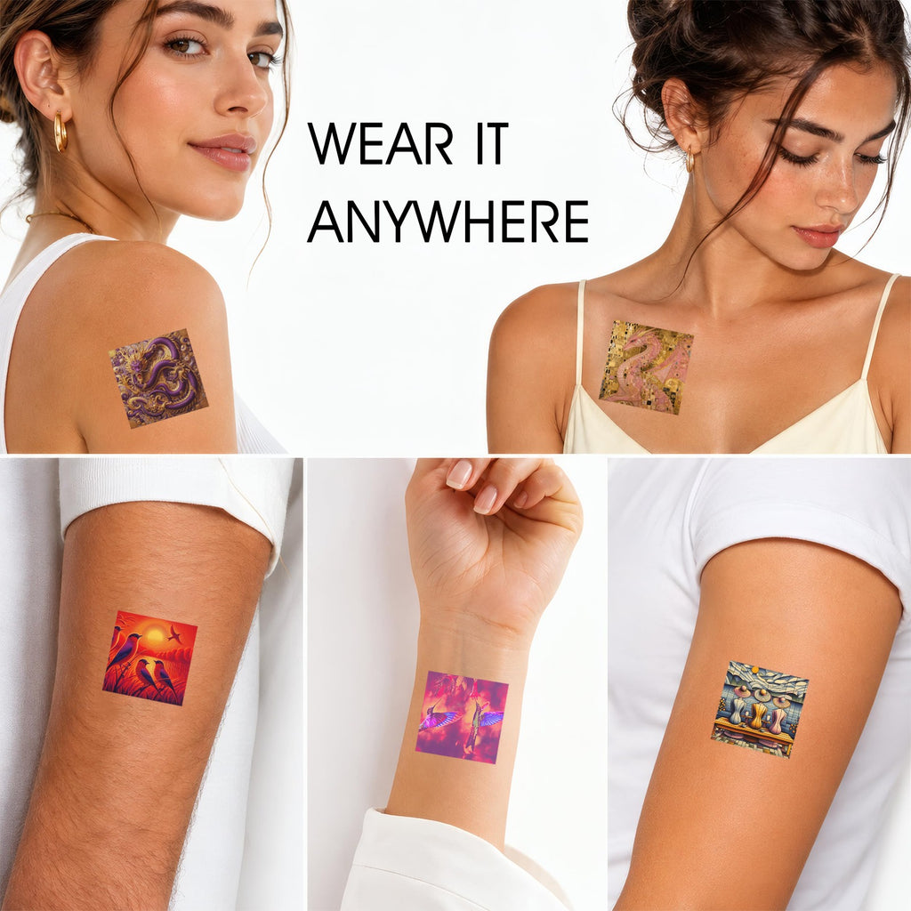sample pack 1 Personalized Temporary Tattoo (1 Sheet, 15 Separate Designs)