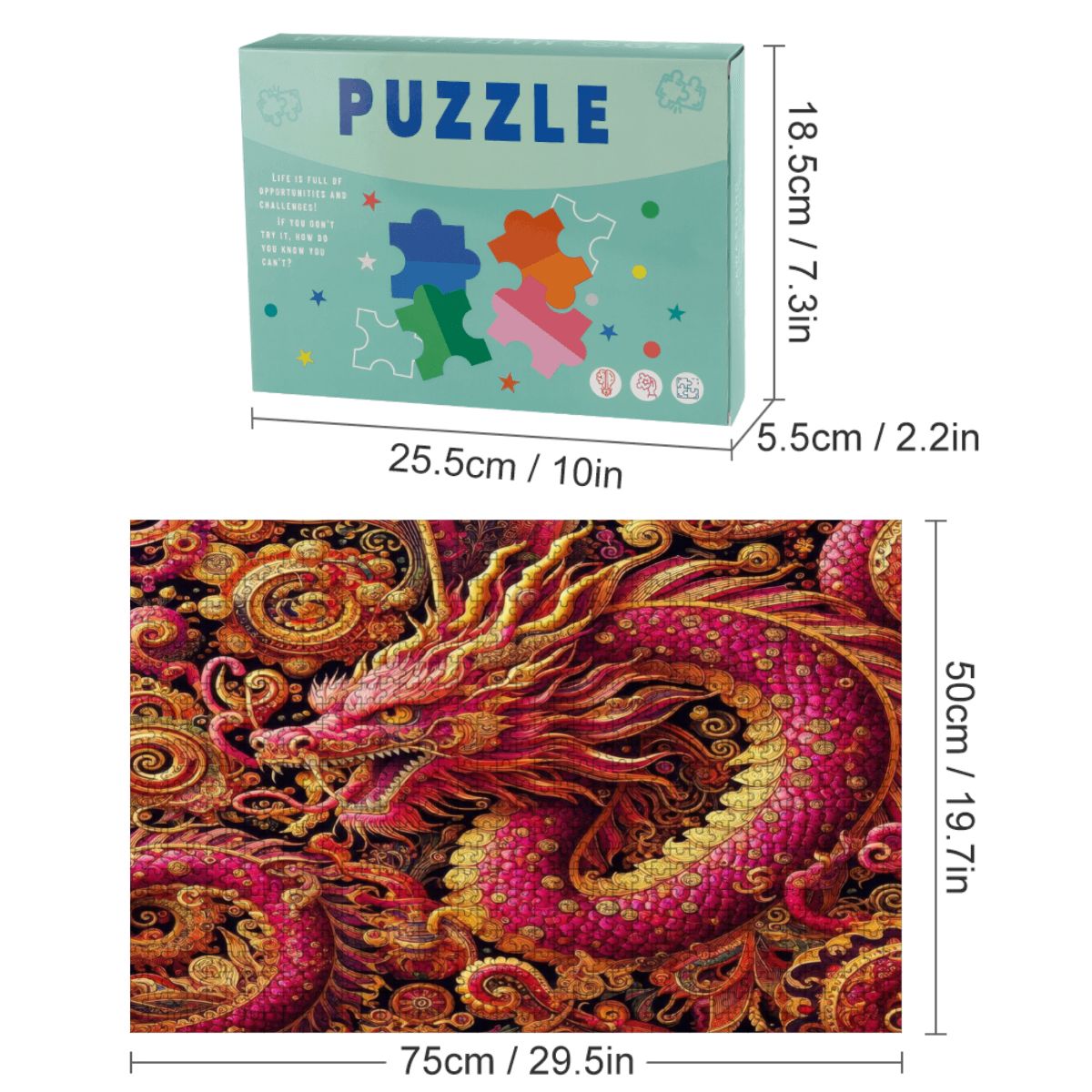 Dragon Art Wooden Jigsaw Puzzle — 1000 Pieces | Multiple Designs
